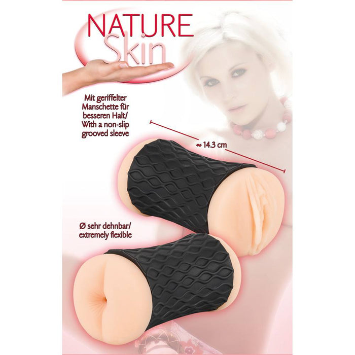 Nature Skin Pussy & Ass dviejų galų masturbatorius