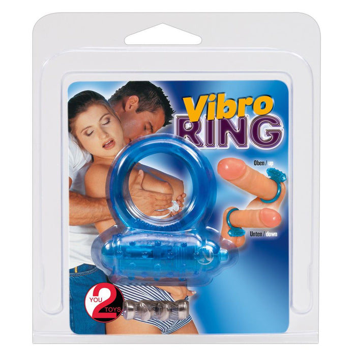 Vibro Ring mėlynas vibruojantis penio žiedas