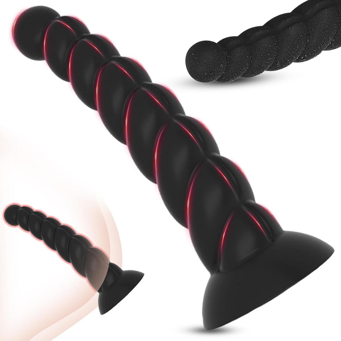 Silicone Spiral Design Anal Plug with Strong Suction Base