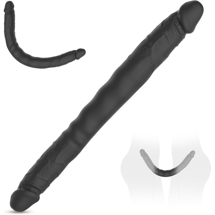 40 cm realistic silicone double dildo with veins and head