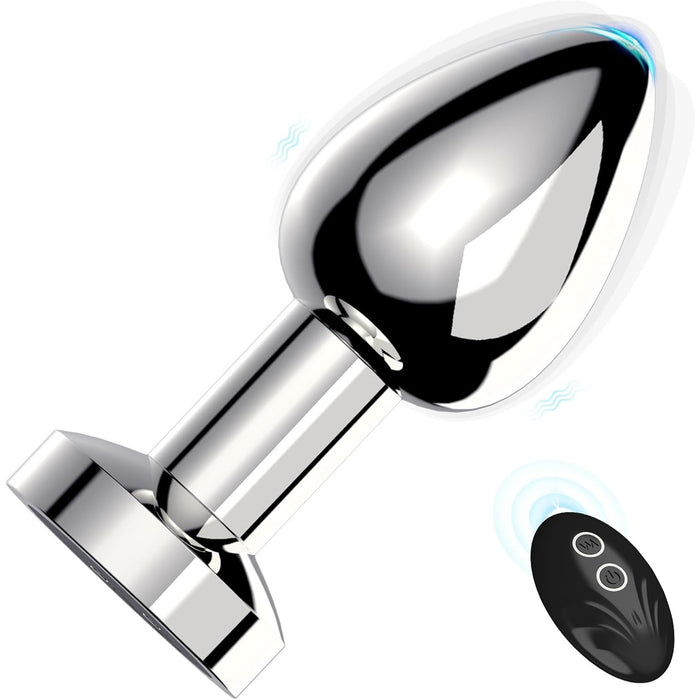 Metal anal vibrator with 12 modes and remote control for beginners and advanced users