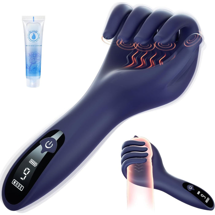 Male masturbator with 9 vibration modes and LCD display for intense stimulation