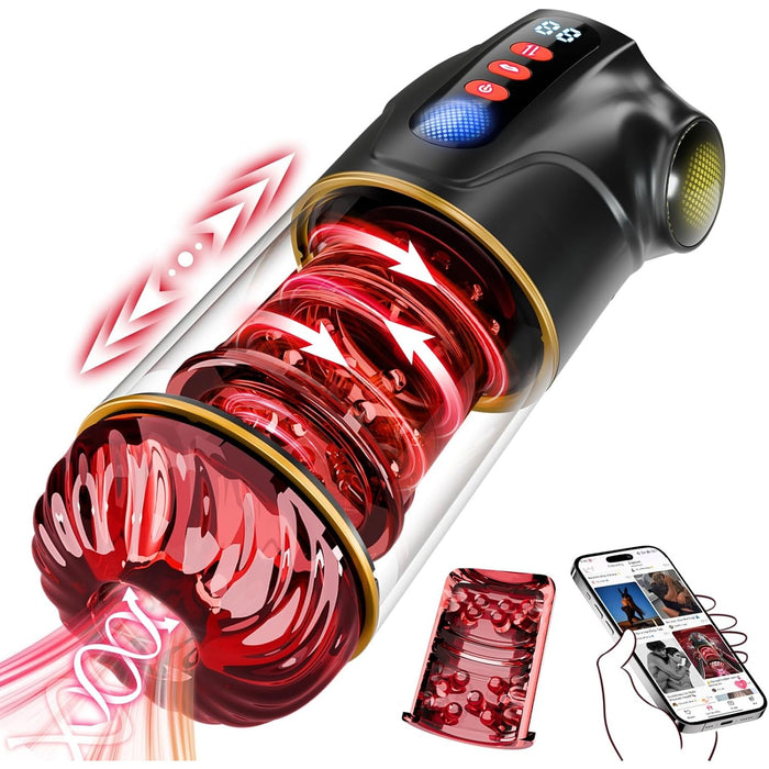 3-in-1 Male Masturbator with 9 Telescopic, Rotation and Suction Functions