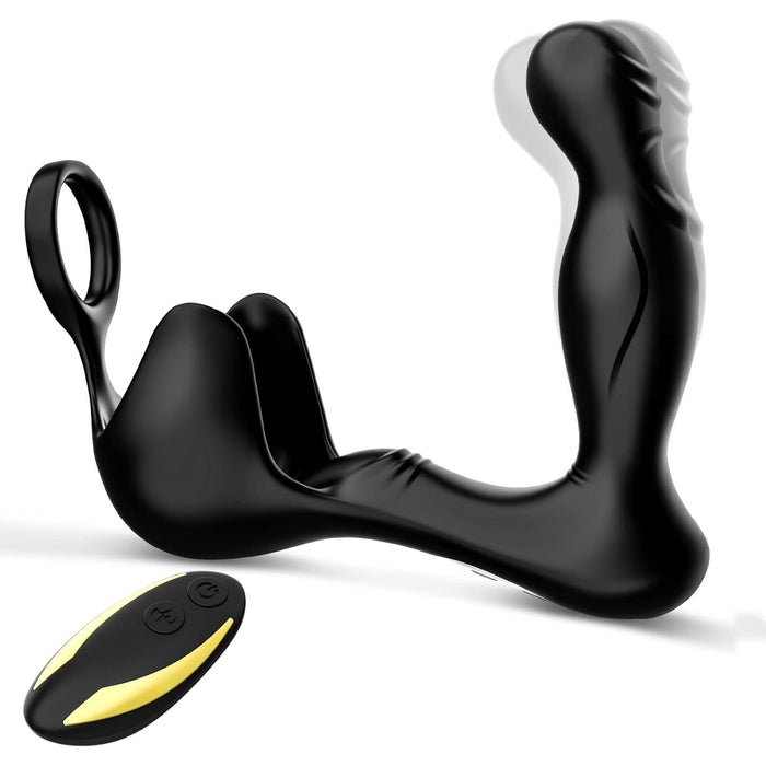 360° Sukiojamas Prostatos Vibratorius su Penisringiu ir Nuotolinio Valdymo pultu