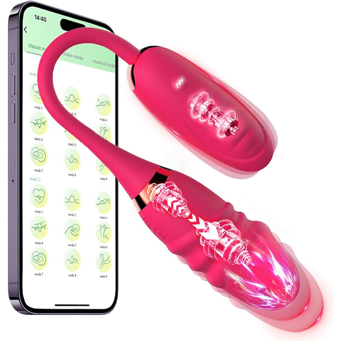 Double-headed vibrating massager with APP control for women - 10 modes for pleasure
