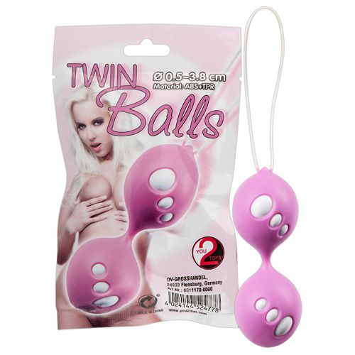 Twin Balls rožiniai vaginaliniai kamuoliukai