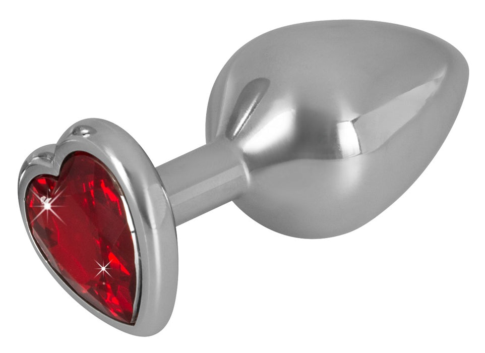 Elegant Aluminium Diamond Anal Plug with Red Gem – Medium Size for Training and Pleasure
