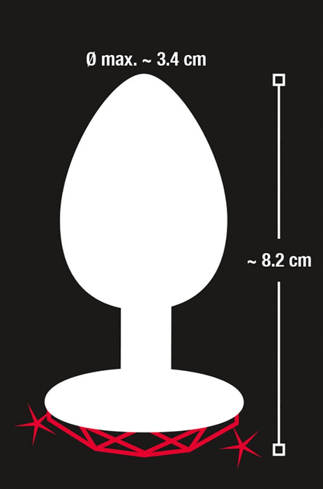 Elegant Aluminium Diamond Anal Plug with Red Gem – Medium Size for Training and Pleasure