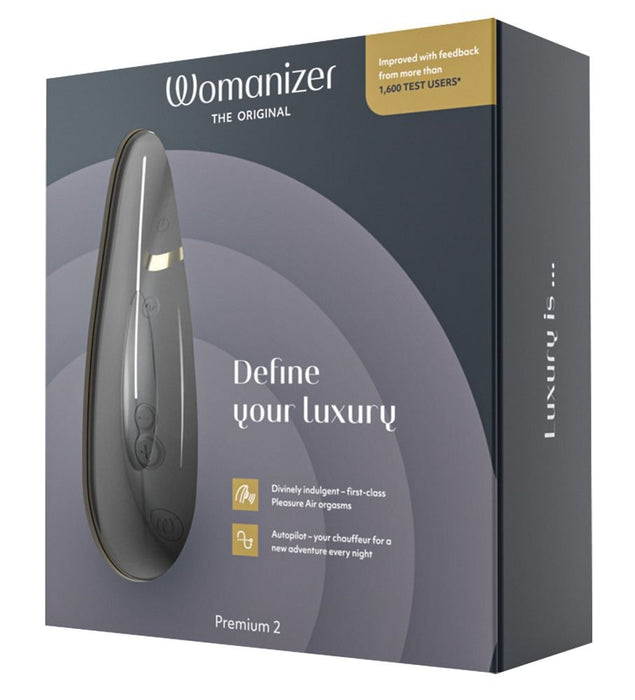 Womanizer Premium 2 juodas moteriškas stimuliatorius