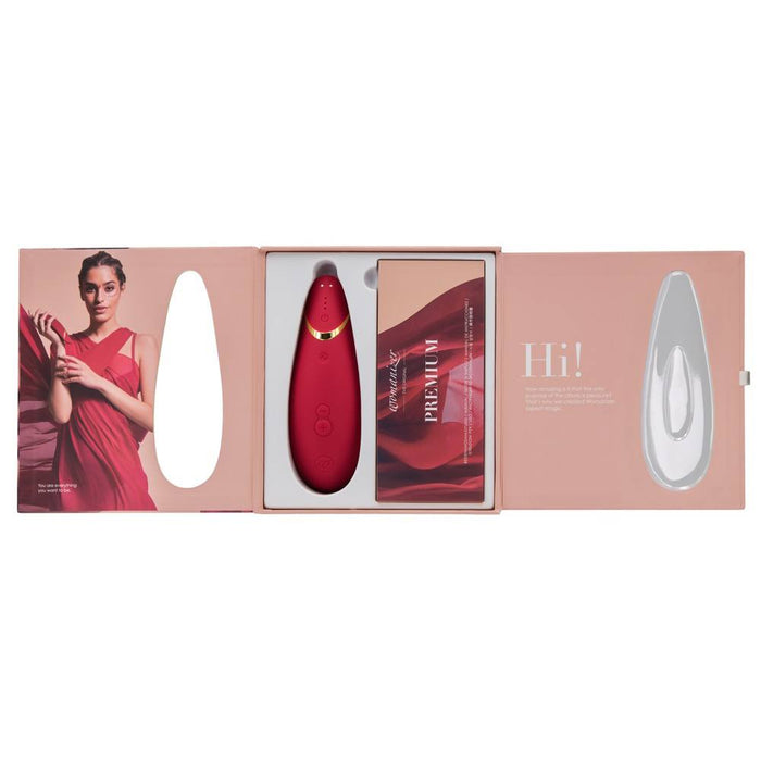 Womanizer Premium raudonas moteriškas stimuliatorius