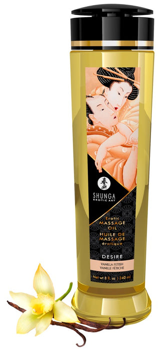 Luxurious Erotic Massage Oil Desire with Vanilla Scent for Sensual Partner Moments, 240 ml
