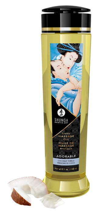 Luxurious Erotic Massage Oil with Sensual Coconut Scent – 240 ml Natural Cold-Pressed Oils