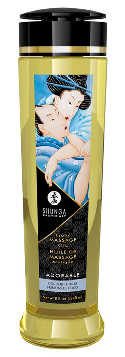 Luxurious Erotic Massage Oil with Sensual Coconut Scent – 240 ml Natural Cold-Pressed Oils