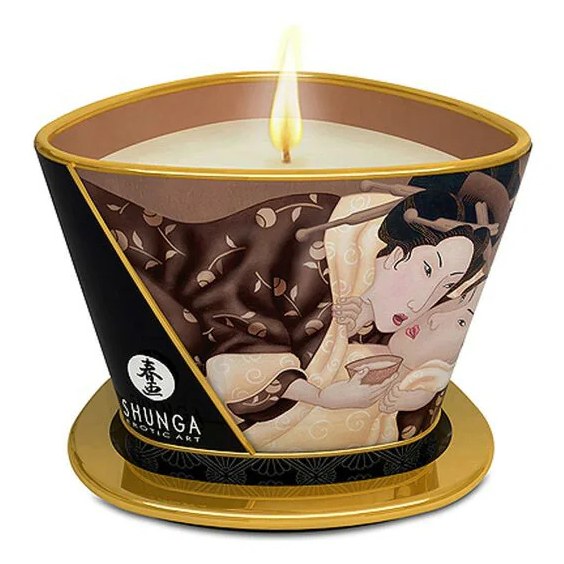 Shunga šokolado aromato masažinė žvakė 170ml