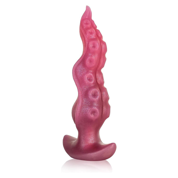 Realistic Dark Red Octopus Shape Silicone Toy With Curved Tentacle Shapes