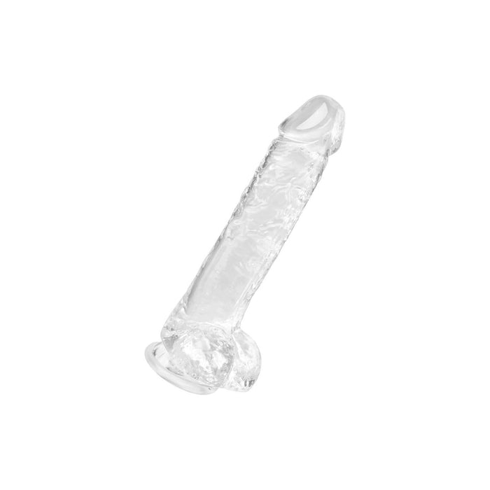 Natural looking transparent Dildo, flexible, with strong attachment base, size L 19 cm