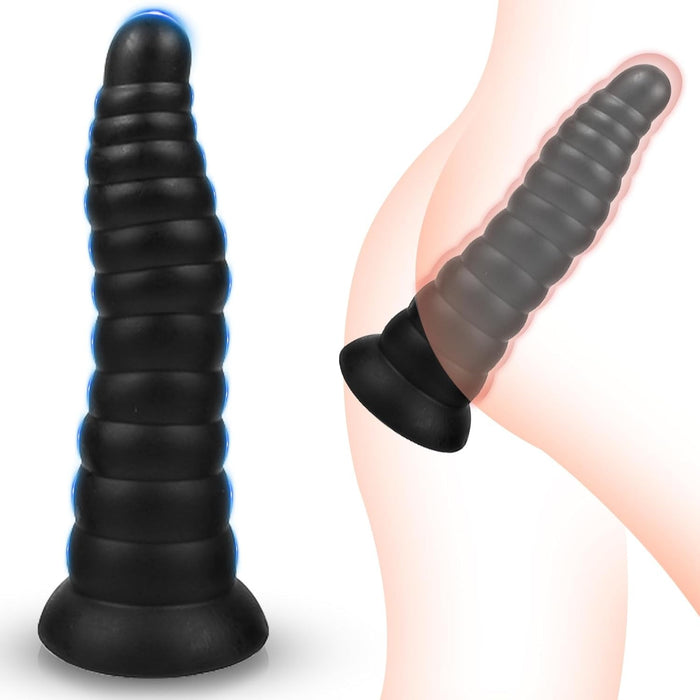 Realistic black dildo with strong screw-on cushion - various sizes