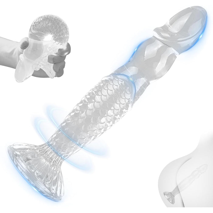 Realistic transparent dildo with strong suction cup, size S