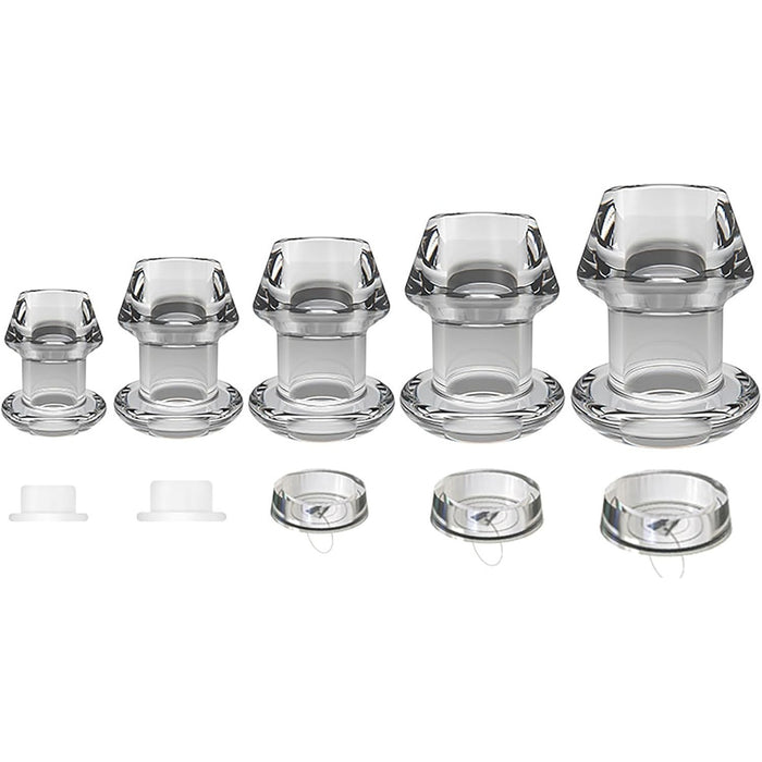 5-piece insert set with transparent anal tunnel and dilator