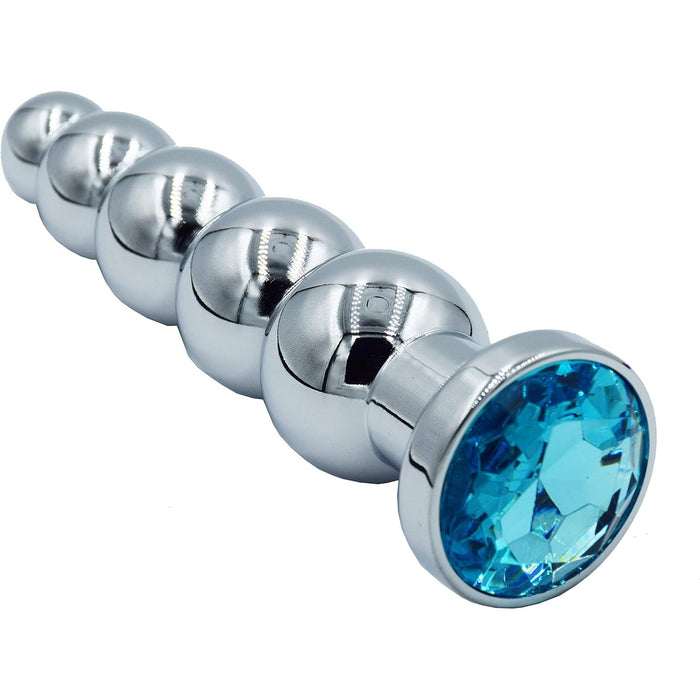 Metal Anal Butt Plug with 5 Balls, Stainless Steel