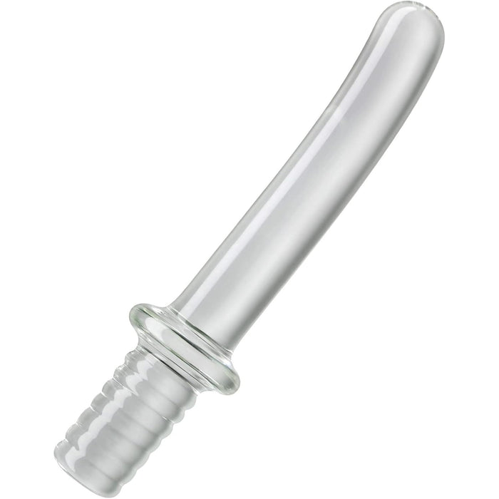 Glass vibrator with sword-like design and temperature play