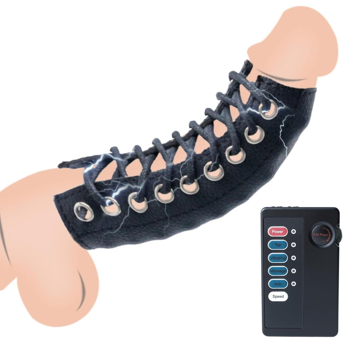 Elektrostimuliacijos odinis penio žiedas su 4 režimais intensyviam malonumui