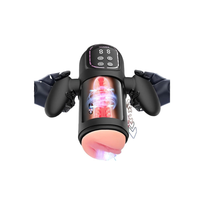 Automatinis vibracinis ir siurbimo masturbatorius vyrams su 3 treniruočių režimais