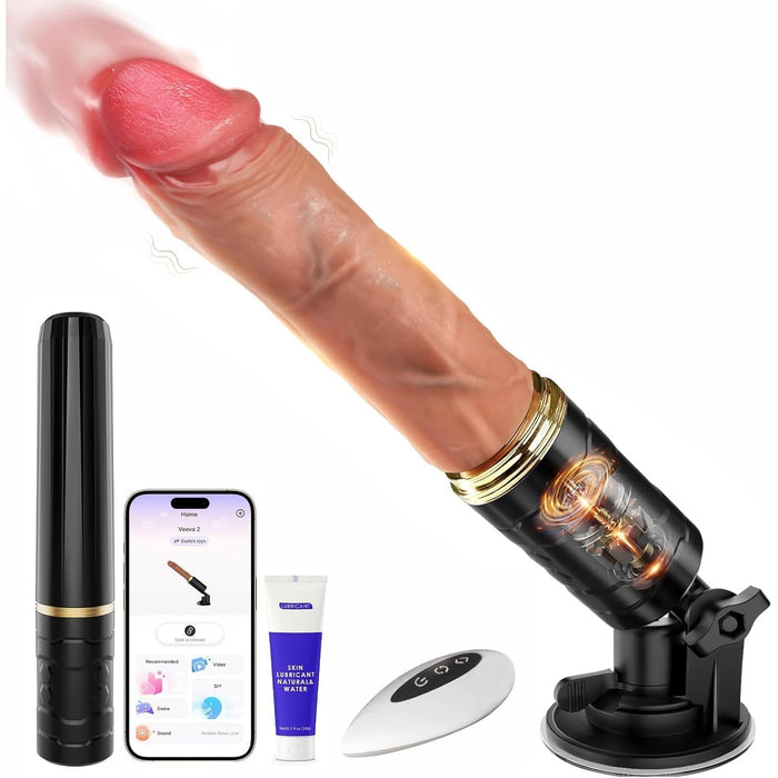Automatinis Dildo su 5 Stūmoklio Funkcijomis ir 7 Vibracijomis Moterims