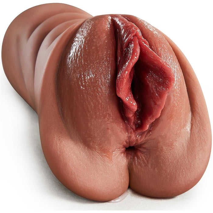 Realistic 2-in-1 masturbator with 5D clitoris and two channels for men