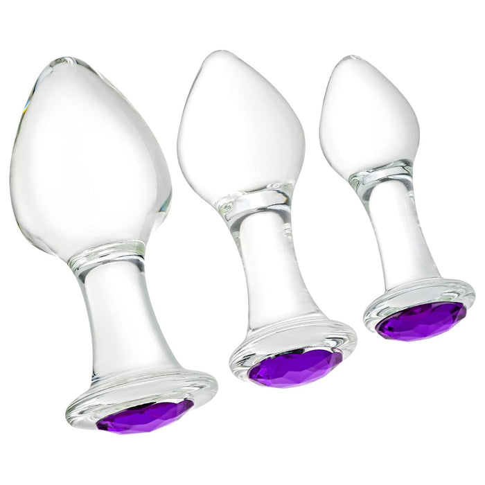 Crystal Anal Plug Set – 3 Sizes Glass Sex Toys
