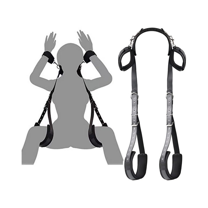 Bondage komplektas su rankogaliais ir kulkšnių antrankiais – poroms ir pradedantiesiems