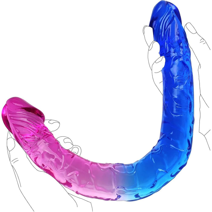 Double realistic dildo - flexible, soft and versatile toy for couples
