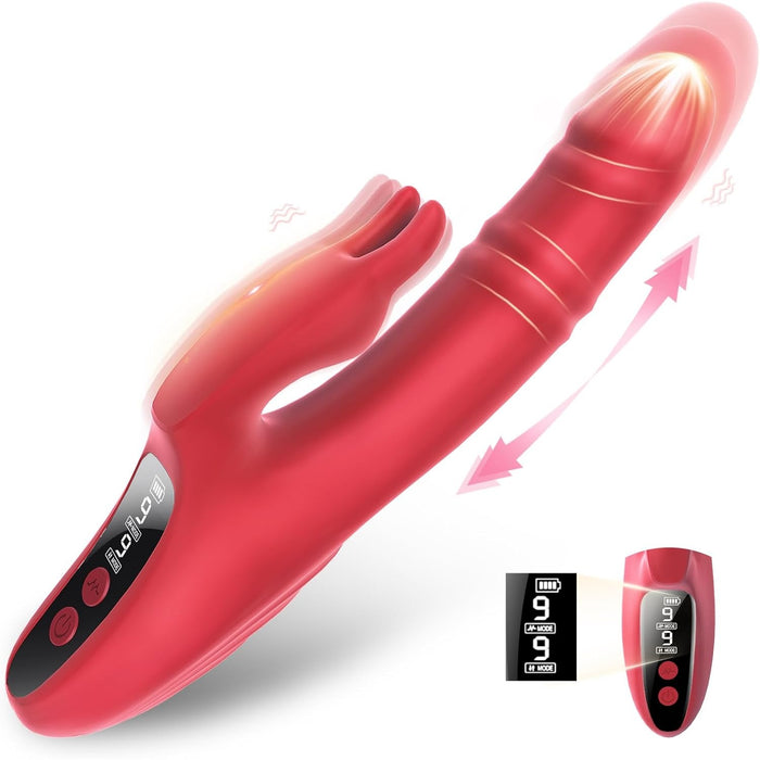3-in-1 Vibrator for Women with 9 Stations and Vibration Modes and LED Display