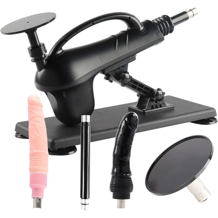 Patobulinta meilės mašina su 3XLR jungtimi ir analiniu dildo komplektu