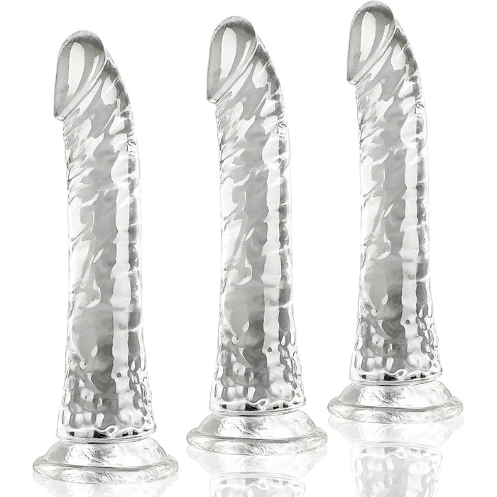 Realistiškų dildo rinkinys su stipria prisitvirtinimo siurbtuke – įvairūs dydžiai ir formos