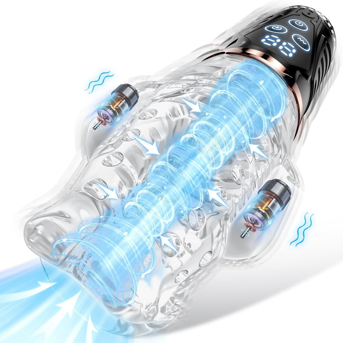 Elektrinis Masturbatorius Vyrams su 9 Vibracijos ir Siurbimo Režimais