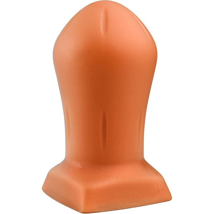 Soft silicone anal plug with gold glitter and three sizes