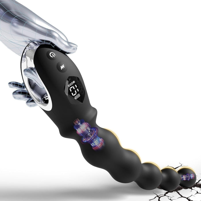 Anal vibrator with 3D spiral and 10 vibration modes for couples