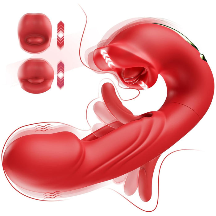 3-in-1 Dildo Vibrator moterims su G taško ir klitorio stimuliacija, 10 vibracijos bei 10 ritmų