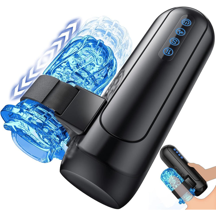 Elektrinis Masturbatorius Vyrams su 6 Teleskopiniais Nustatymais ir 10 Vibracijos Režimų