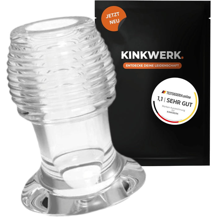 Transparent open anal tunnel made of silicone for intense sensations XL