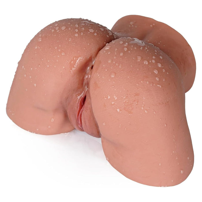 Soft and flexible male masturbator with two channels and comfortable use