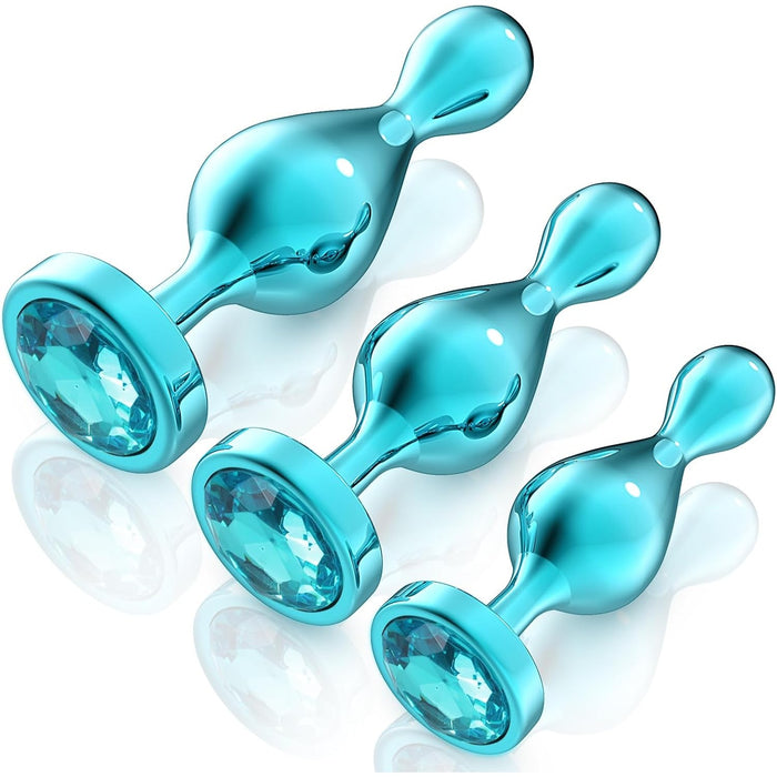 Diamond-base metal anal plug set 3 sizes Aistra Diamond-base metal anal plug set 3 sizes Aistra