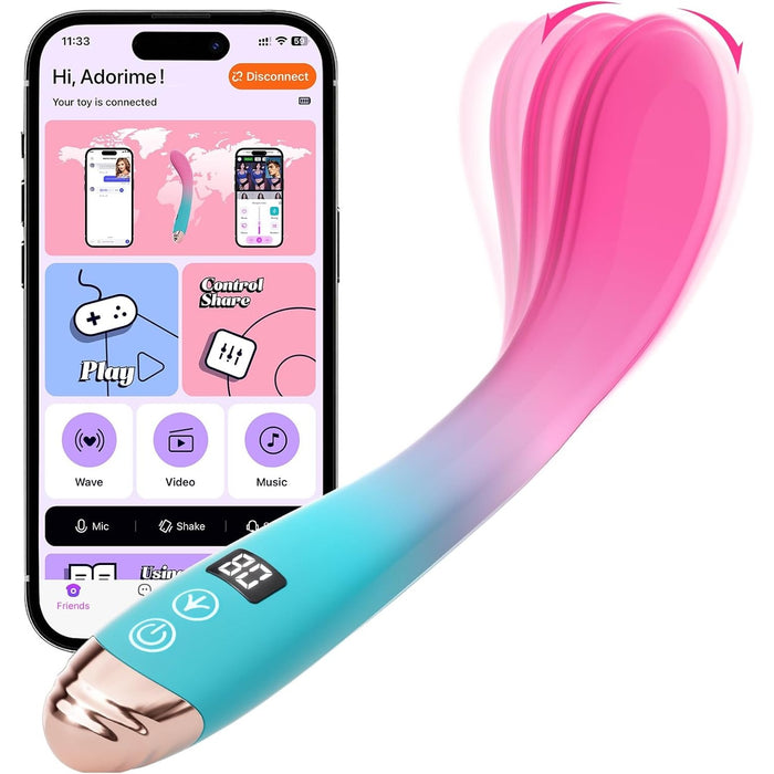 G-spot vibrator for women with flexible head and 9 modes, silent and controlled via app