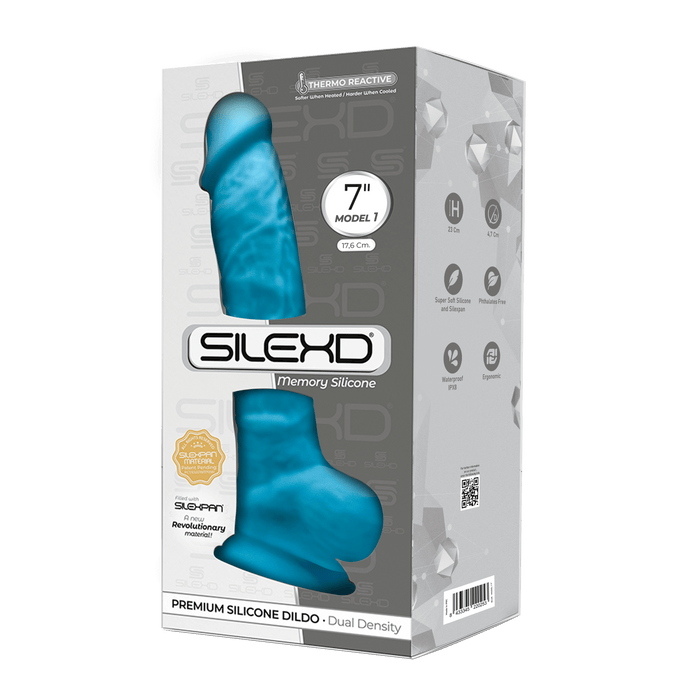 SILEXD Model 1 Blue silikoninis penio imitatorius 7in