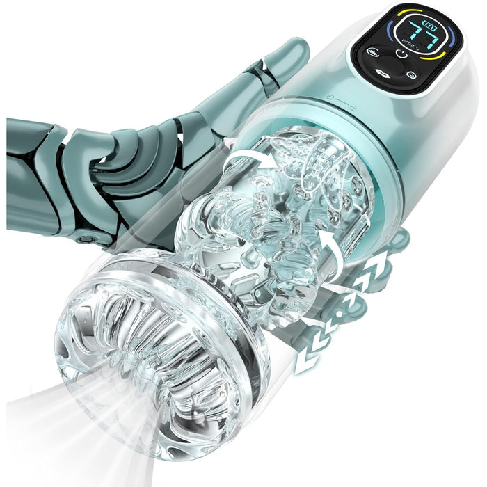 Multifunkcinis masturbatorius vyrams su 7 vibracijos ir siurbimo režimais