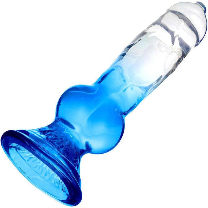 Realistic 22 cm long flexible jelly wolf-shaped dildo for women with strong attachment base