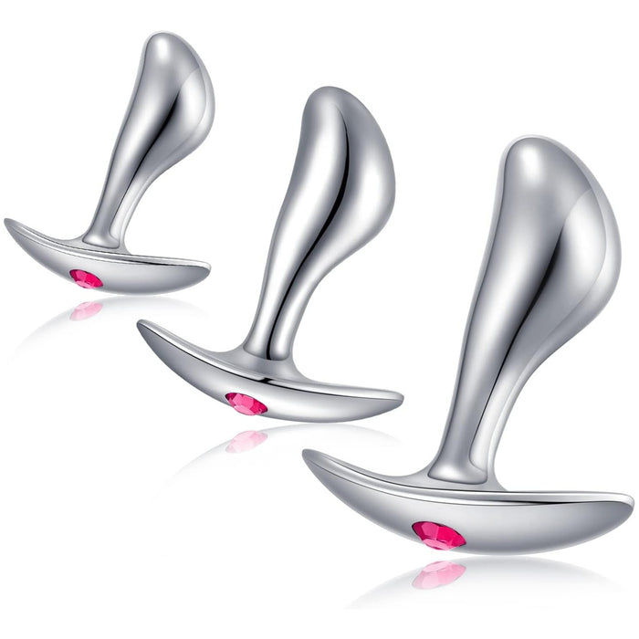 Exclusive metal anal dilator for women and men - set of 3 sizes