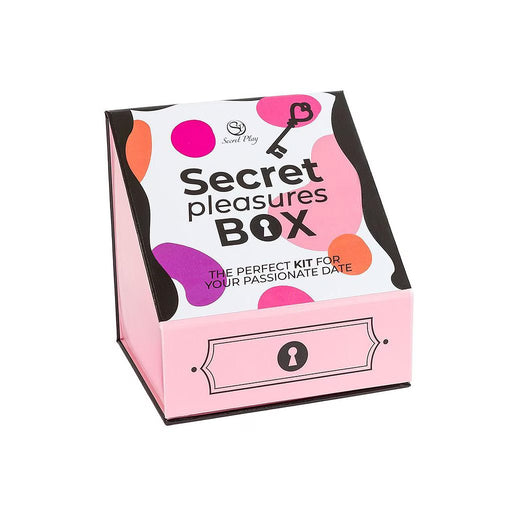 Secret Pleasures Box – Rinkinys malonumams su vibruojančia kulka, plunksnų šepetėliu ir žaidimų kauliukais