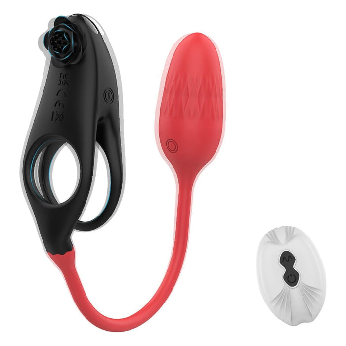 Ferngesteuerter Vibrationsring für Paare mit 10 Modi und abnehmbarem Stimulator